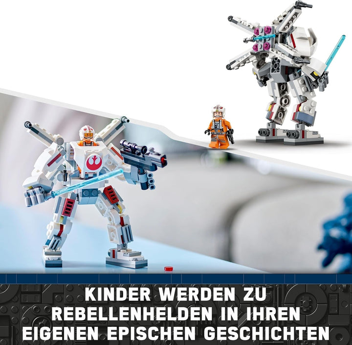 LEGO Star Wars X-Wing Mech al lui Luke Skywalker, cărămizi de jucărie de colecționat, aventură de acțiune, idee de cadou pentru băieți și fete creative cu vârsta de 6+ 75390 Seturi de constructie Besuche den LEGO-Store