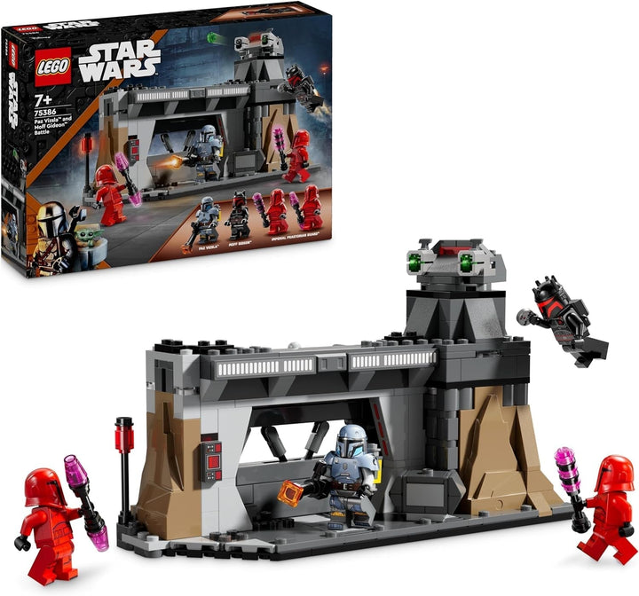 LEGO Star Wars: Duelul Mandalorian între Paz Vizsla și Moff Gideon, jucărie de construcție de colecție pentru copii, idee de cadou pentru băieți și fete creative cu vârsta de peste 7 ani, jucărie Mandalorian 75386 Seturi de constructie Besuche den LEGO-Store Titlu implicit
