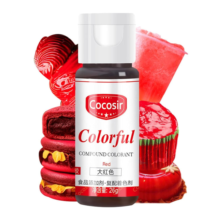 Colorant alimentar roșu, 26g, colorant alimentar concentrat, colorant alimentar pe bază de ulei, colorant alimentar concentrat fără zahăr, colorant alimentar lichid pentru copt - pentru unt de cacao, cremă de unt