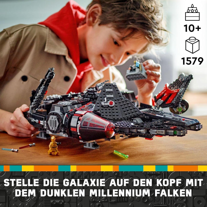 LEGO Star Wars Dark Millennium Falcon, Set navă stelară, Jucărie de construcție pentru copii, Cadou aniversar pentru băieți, fete și fani, Jucărie de aventură 75389 Seturi de constructie Besuche den LEGO-Store