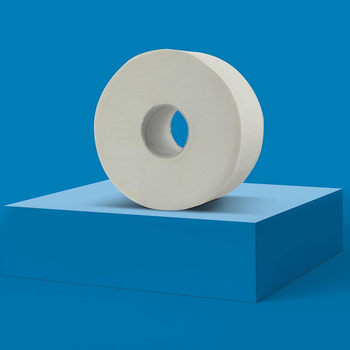 Hârtie igienică Amazoncommercial Mini Jumbo, neparfumată, 2 straturi, 6684 bucăți, 1 pachet de 12 role, 557 de foi per rolă, dimensiunea foii: 30,5 X 9 cm, albă, compatibilă cu dispenserele T2