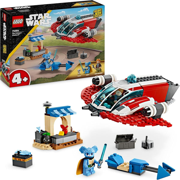 LEGO Star Wars: Aventurile tinerilor Jedi Crimson Firehawk, Set de pornire pentru copii cu navă spațială construibilă, bicicletă Speeder și 3 figuri, cadou pentru băieți și fete de la 4 ani 75384 Seturi de constructie Besuche den LEGO-Store Singur