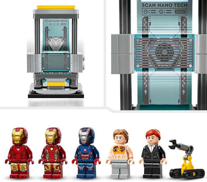 LEGO Marvel Laboratorul lui Iron Man: Sala armurii - jucărie de supererou cu o figură Mech, 5 minifigurine, inclusiv Aldrich Killian - cadou Avengers pentru băieți și fete cu vârsta de 8+ 76315 Seturi de constructie Besuche den LEGO-Store