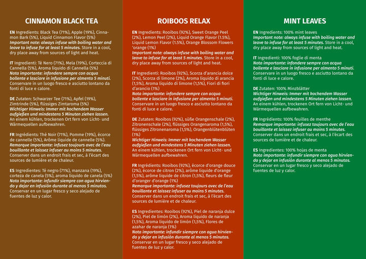 - Cutie cadou | Cutie cu selecție de ceaiuri din plante | 24 pliculețe - Filtru piramidal | 6 arome | Idei de cadouri pentru ea și pentru el