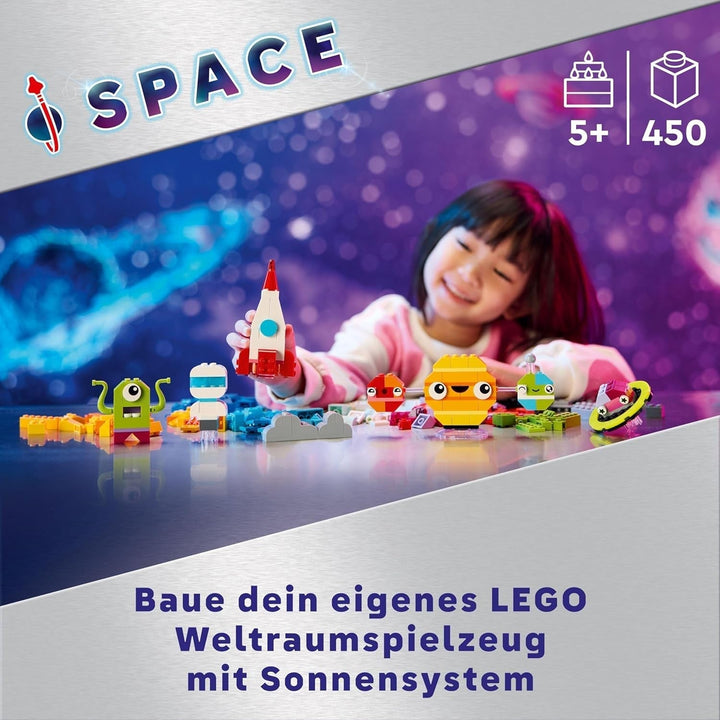 LEGO Classic Creative Space Planets, model construibil al sistemului solar pentru copii, jucărie spațială cu rachetă, navă spațială, planete și extratereștri, cadou pentru copii, băieți și fete de la 5 ani 11037 Seturi de constructie Besuche den LEGO-Store