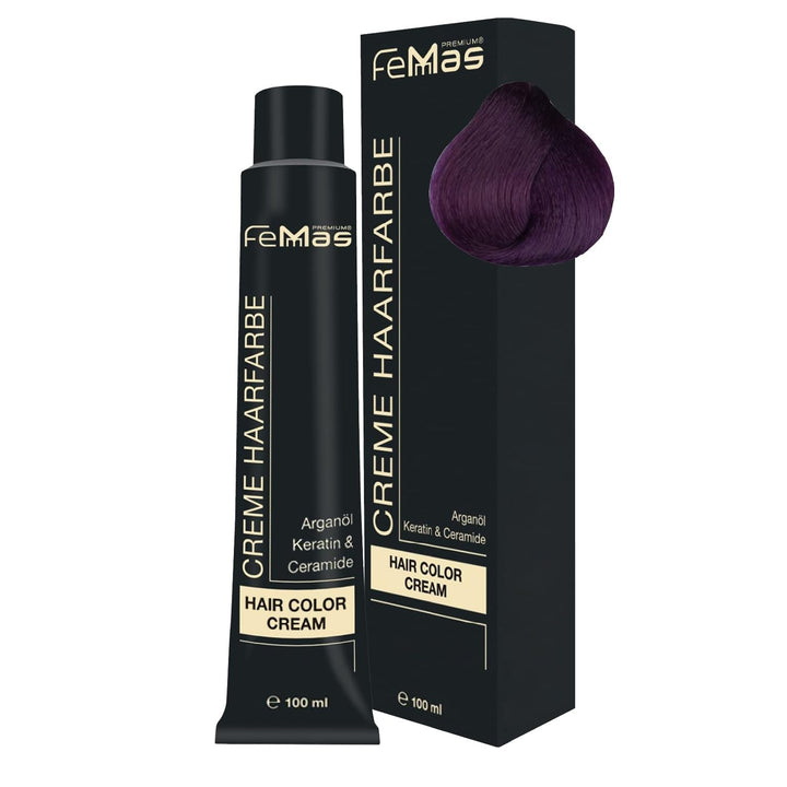 FemMas Hair Colour Pure & Mix Red I Cremă profesională cu ulei de argan, keratină și ceramide I Ca o vopsea de păr permanentă sau nuanță pentru rezultate radiante, de lungă durată I 100 ml