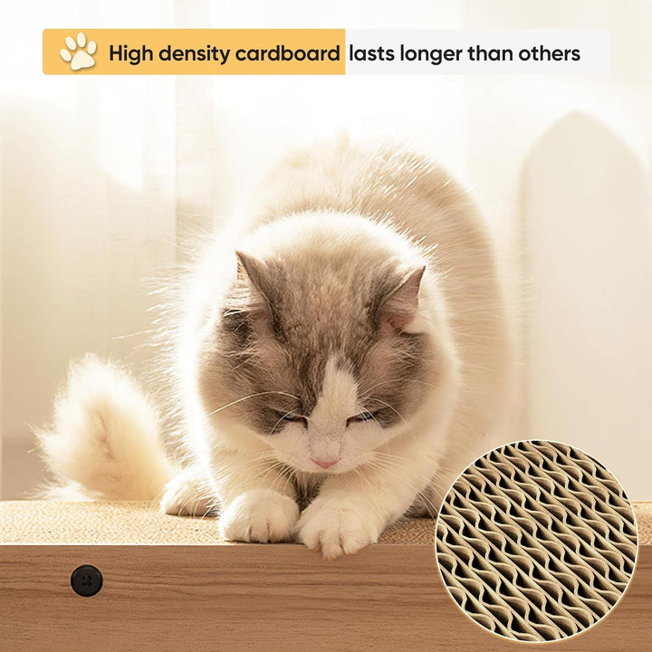 Căsuță din carton pentru pisici cu zgârietură pentru pisici, pat și peșteră pentru pisici de interior cu catnip, mobilier de zgârietură pentru pisici ușor de asamblat pentru diverse decorațiuni interioare, 53 x 30 x 28 cm