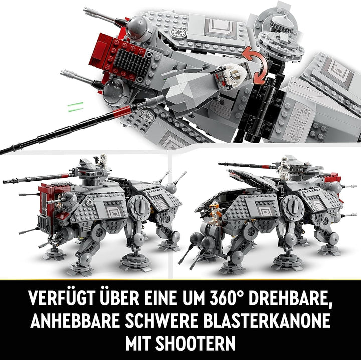 LEGO Star Wars At-Te Walker, model de jucărie mobil, set cu minifigurine, inclusiv 3 Clone Troopers, Droizi de luptă și Dwarf Spider Droid 75337 Seturi de constructie Besuche den LEGO-Store