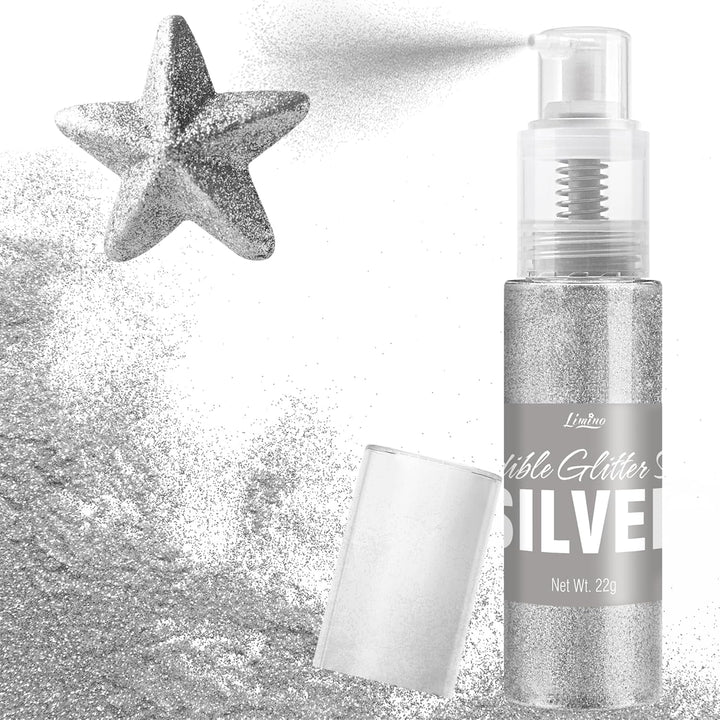 Spray cu sclipici comestibil - 22G sclipici alimentar, pudră cu sclipici comestibilă pentru băuturi, decorațiuni tort, macaroane - pudră cu sclipici colorant alimentar, sclipici comestibil pentru cocktailuri, brioșe (roz)