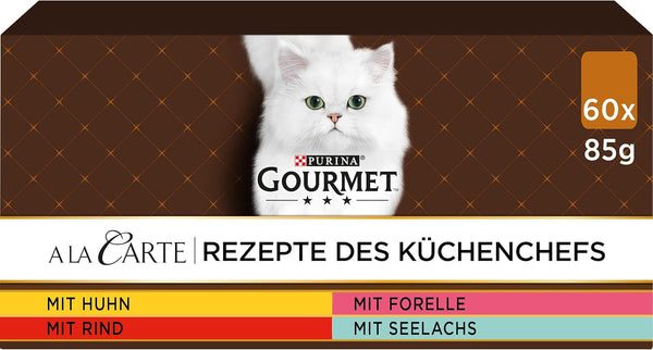 Hrană umedă pentru pisici Gourmet a La Carte, amestec variat, pachet de 60 (60 X 85G)