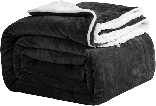 Cosy pătură 150X200Cm negru Fleece pătură Living pătură Sherpa canapea arunca canapea pătură Warm Winter Soft (negru, 150X200Cm) Paturi si Cuverturi Good Nite Negru 150X200Cm