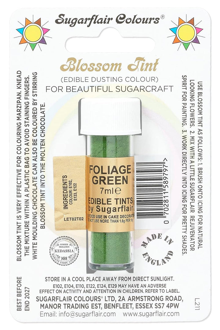 Colorant alimentar pudră Sugarflair Blossom Tint Dusting - Pudră de colorant alimentar pentru decorarea pastei de zahăr colorate, fondantului, glazurii, ciocolatei, cremei de unt, macaroanelor - 7ml