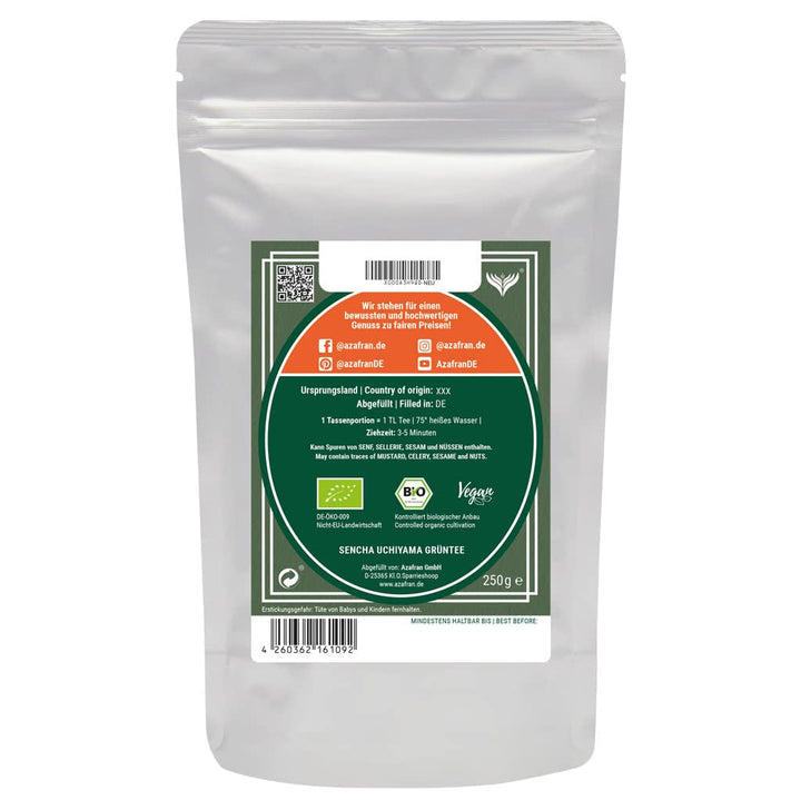 Ceai verde Azafran - Ceai verde Sencha organic vrac tăiat - Original Uchiyama din Japonia 250 g