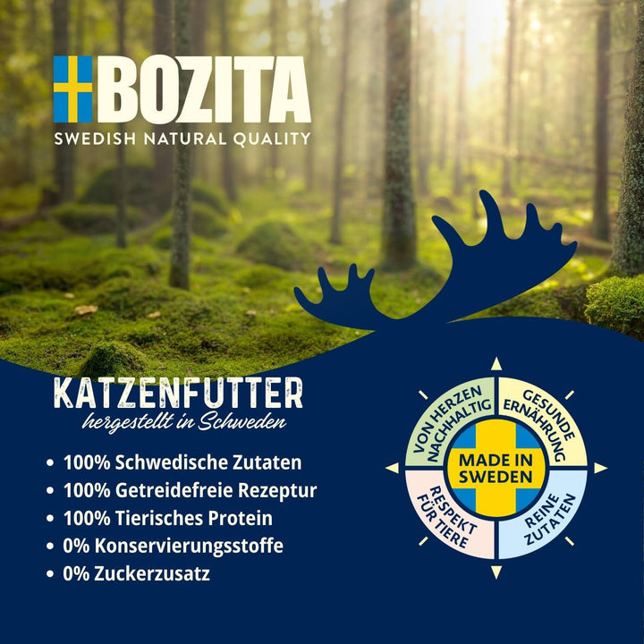 Bozita Tetra Morsels în sos cu carne de vită - 6X370G Hrană premium pentru pisici fără cereale și zahăr, fără OMG - 7,5% proteine și 5% grăsimi - extra nutritivă și gustoasă