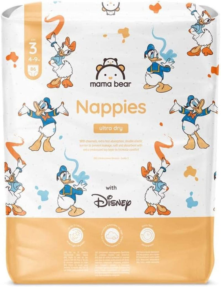 Scutece Mama Bear Disney Ultra Dry mărimea 4 (8-14 kg), alb, 84 bucăți (1 pachet) Naty Shop Mărimea 3 (4-9 kg) Pachet individual