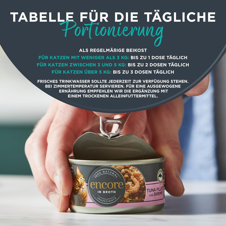 Encore Premium 100% Natural Hrană umedă la conservă pentru pisici cu sardine și file de ton - pachet de 16 X 70G
