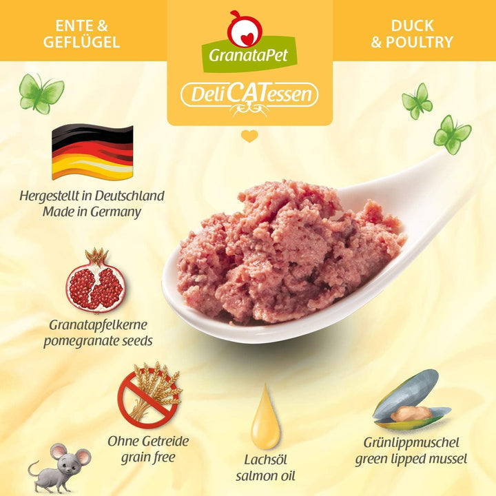 Granatapet Delicatessen Chicken PUR, hrană umedă pentru pisici, hrană fără cereale & fără zahăr adăugat, hrană pentru pisici cu conținut ridicat de carne & uleiuri de înaltă calitate, 6 X 400 G