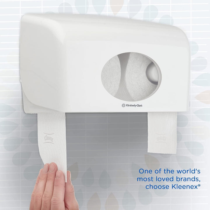 Hârtie igienică Kleenex standard roll 8441 - hârtie igienică cu 2 straturi - 6 pachete a câte 6 role X 600 foi fiecare, alb (36 role/21.600 foi în total)
