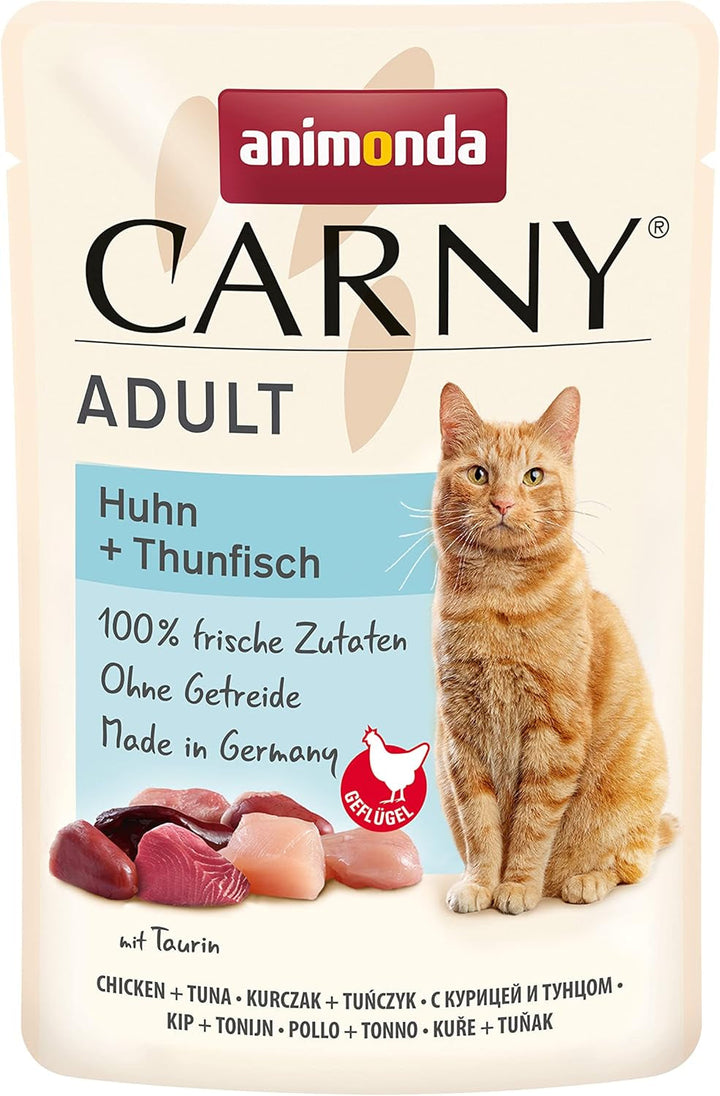 Animonda Carny Adult Hearty Variation (12 X 400 G), hrană umedă pentru pisici adulte, hrană umedă cu 100% ingrediente din carne proaspătă, hrană pentru pisici fără cereale și zahăr