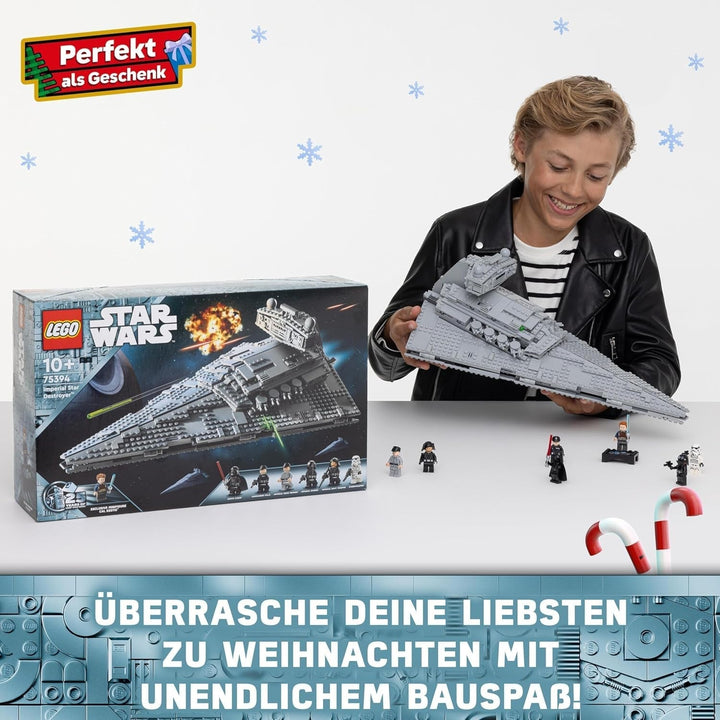 LEGO Star Wars Imperial Star Destroyer, Set navă stelară, Jucărie de construcție, Playset cu Darth Vader și Cal Kestis, Cadou de ziua de naștere pentru băieți, fete și fani 75394 Seturi de constructie Besuche den LEGO-Store