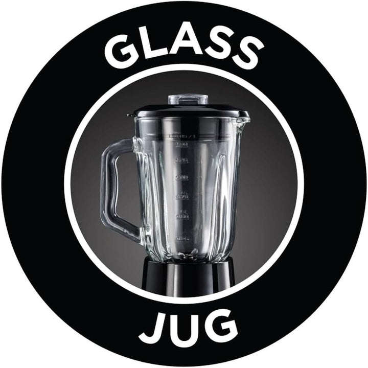 Russell Hobbs Standmixer 2-In-1 [1,5L Glasbehälter Mixer & 0,6L Mini Smoothie Maker -To-Go-Trinkflasche Inkl. Deckel] Spülmaschinenfest, Impuls-/Ice-Crush Funktion, Becher BPA Frei, Edelstahl 23821-56 Bucatarie Naty Shop