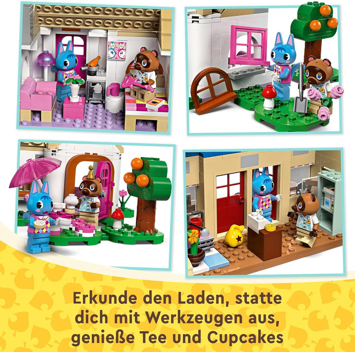 Set LEGO Animal Crossing Nook's Shop și Sophie's House, jucărie creativă pentru copii cu 2 mini figurine din seria de jocuri video, cadou pentru fete și băieți de la 7 ani 77050 Seturi de constructie Besuche den LEGO-Store