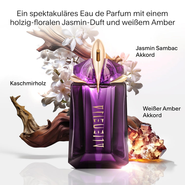 MUGLER Alien Eau De Parfum, Parfum pentru femei, Chihlimbar, Lemnos și Floral, Parfum excepțional, Reîncărcabil