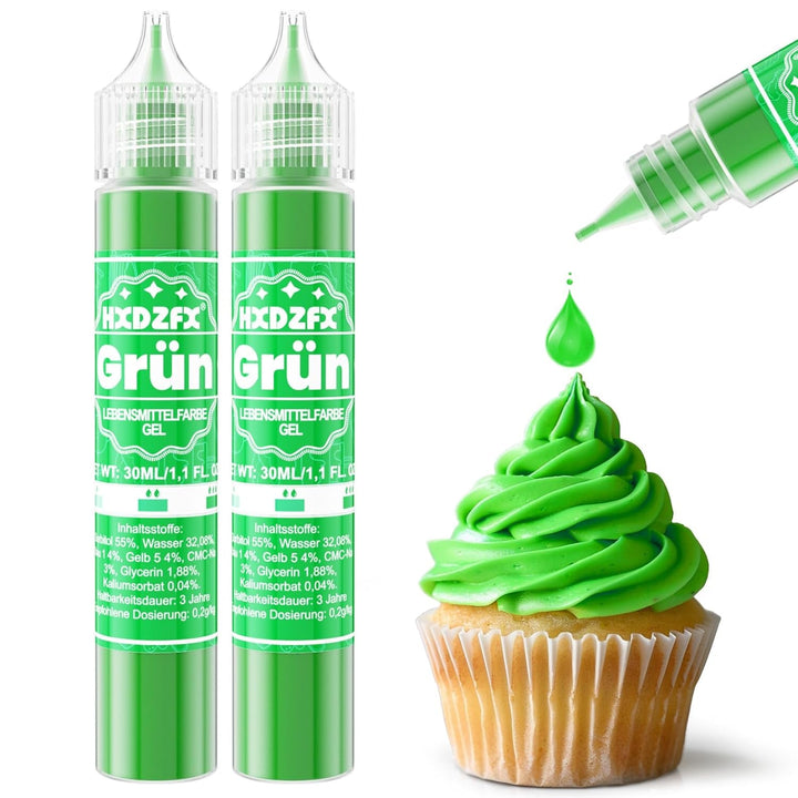 Colorant alimentar în gel - HXDZFX 2×30ml, colorant alimentar fără zahăr, foarte concentrat, pentru decorarea torturilor, fondant alb, macaroane, prăjituri, copt, ouă de Paște, slime (mov struguri)
