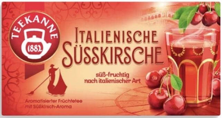 Teekanne Amestec de ceaiuri din diferite țări, caise grecești, portocale spaniole, lămâi italiene, mango din Caraibe, piersici mediteraneene, cireșe dulci italiene, 6 pachete, 270 g