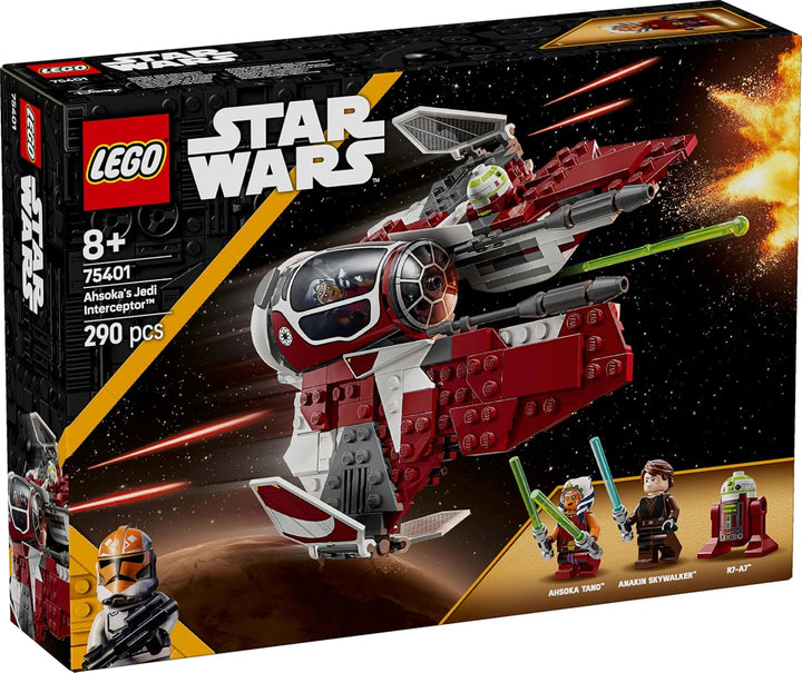 LEGO Star Wars 75401 Interceptorul Jedi al lui Ahsoka, Starfighter pentru fanii Războiului Clonelor, Ahsoka Tano & Anakin Skywalker Minifigures, cu săbii laser și R7-A7, pentru băieți și fete de la 8 ani în sus Seturi de constructie Besuche den LEGO-Store
