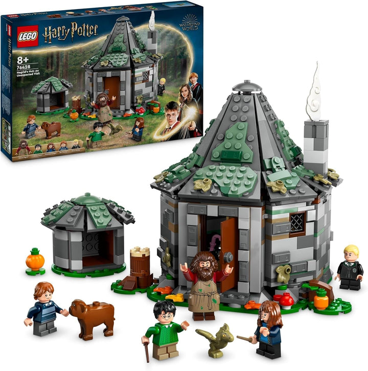 LEGO Harry Potter Hagrid's Hut: An Unexpected Visit Set Cu 5 Mini Figurine Și 2 Figurine Animale, Cadou Pentru Femei Și Bărbați, Jucărie De Aventură Magică, Set Fantasy 76428 Seturi de constructie Besuche den LEGO-Store Singur