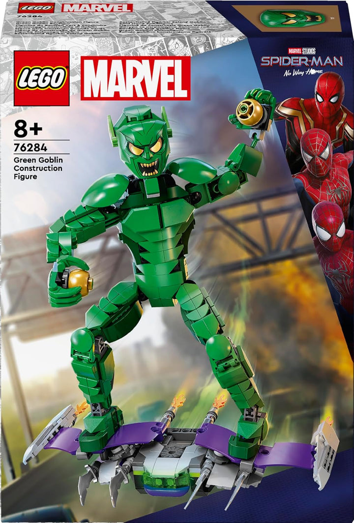 Figura de construcție LEGO Marvel Green Goblin, jucărie de construcție mobilă Super Villain pentru copii 8+, băieți și fete, set Spider-Man Universe cu glisoare și bombe de dovleac, idee de cadou Superhero 76284 Seturi de constructie Besuche den LEGO-Store