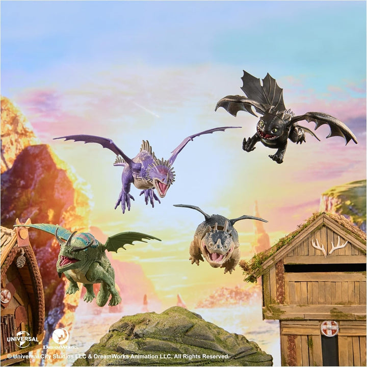 Dreamworks How to Train Your Dragon, 22cm lungime dragon de bază figura Toothless, jucărie pentru copii cu vârsta de 4+ Action figures Naty Shop