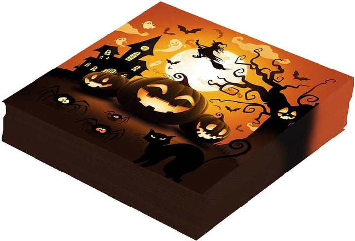 | 20 Șervețele Happy New Year (16X16 Cm) - Decorațiuni de masă pentru petreceri de Revelion - Ideal pentru evenimente și sărbători - Negru și auriu