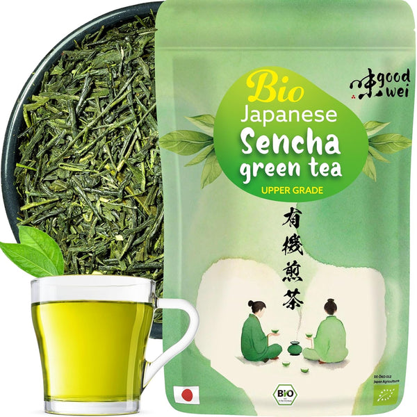 Ceai verde Sencha Goodwei organic din Japonia - Sencha autentic de calitate superioară, 250 g