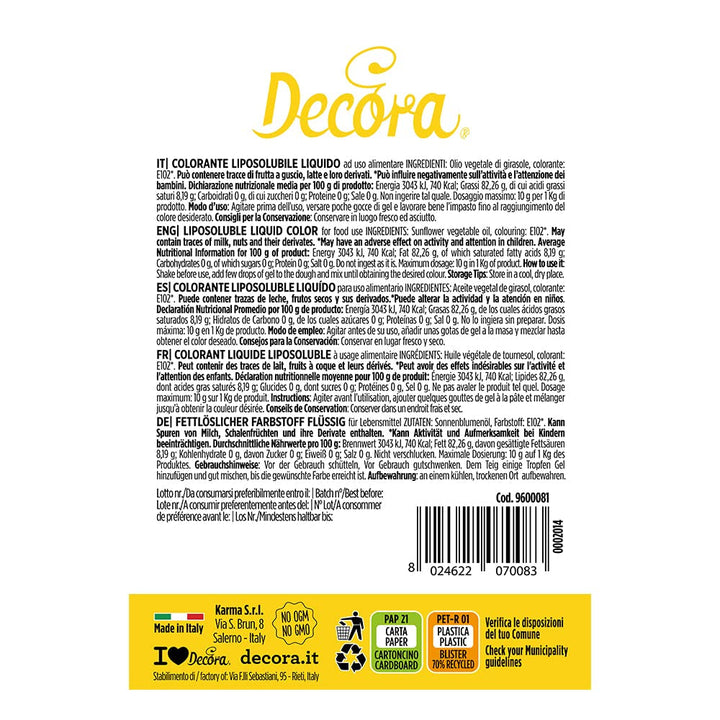 9600081 COLORANT LICHID GALBEN LIPOZOLUBIL 15 G