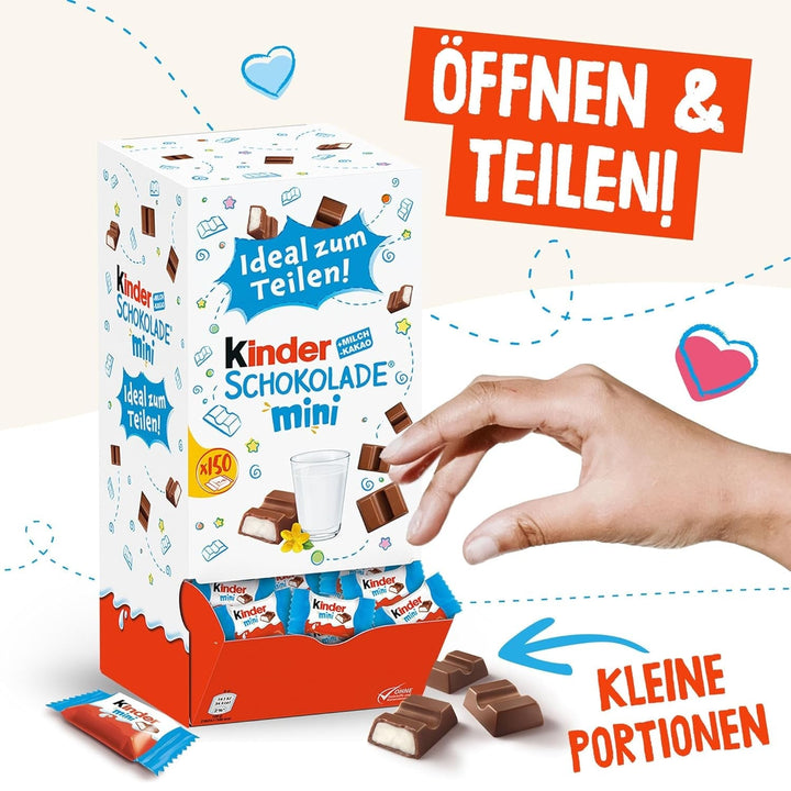 Kids Chocolate Mini - 150 de mini batoane ambalate individual, 900 grame Bomboane de Ciocolata Naty Shop
