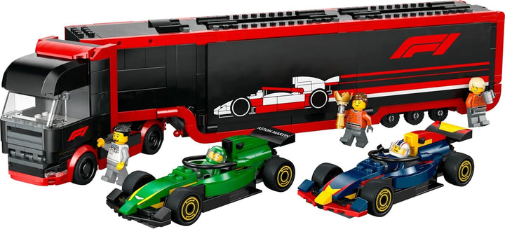 LEGO City F1 Transporter with RB20 & AMR24 F1 Racing Cars - Toy Car Transporter for Red Bull & Aston Martin Formula 1 Teams - Incl. 5 Minifigures - Gift for Boys & Girls Ages 8+ 60445 Seturi de constructie Besuche den LEGO-Store