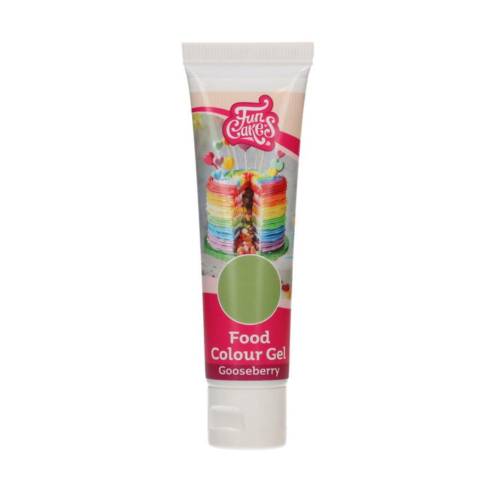 Colorant alimentar Funcakes Gel Gooseberry: Colorant alimentar foarte concentrat pentru aluat, cremă, fondant și marțipan. Dozare ușoară. Picătură individuală pentru a crea culori vibrante. Halal. 30 g.