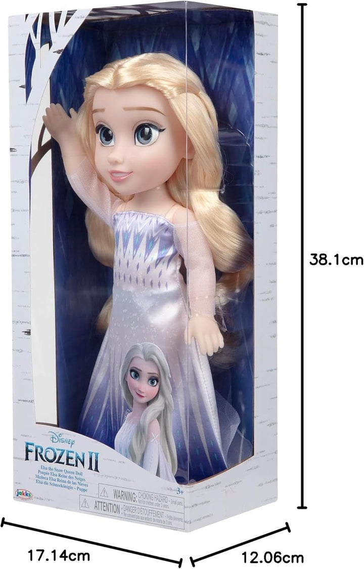 Disney Frozen 2 ELSA The Snow Queen Doll - 35 cm înălțime, păpușă mobilă în rochie de modă iconică și cu păr lung care curge pentru distracție suplimentară în timpul jocului, pentru fete cu vârsta de 3 ani și peste, 214894 Papusi Naty Shop