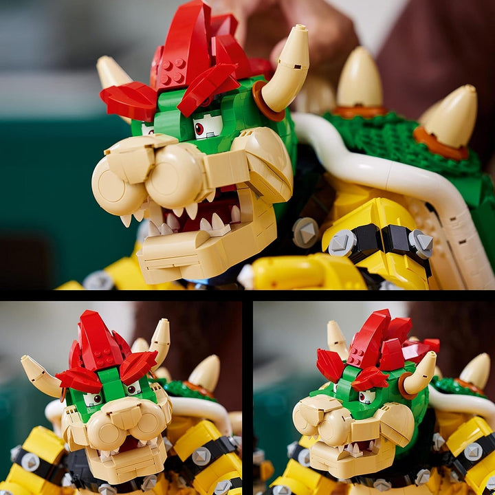 LEGO Super Mario The Mighty Bowser, kit model 3D, set mare cu figură mobilă de colecționat, inclusiv platformă de duel, idee de cadou pentru fani, de afișat ca decor pentru cameră 71411 Seturi de constructie Besuche den LEGO-Store