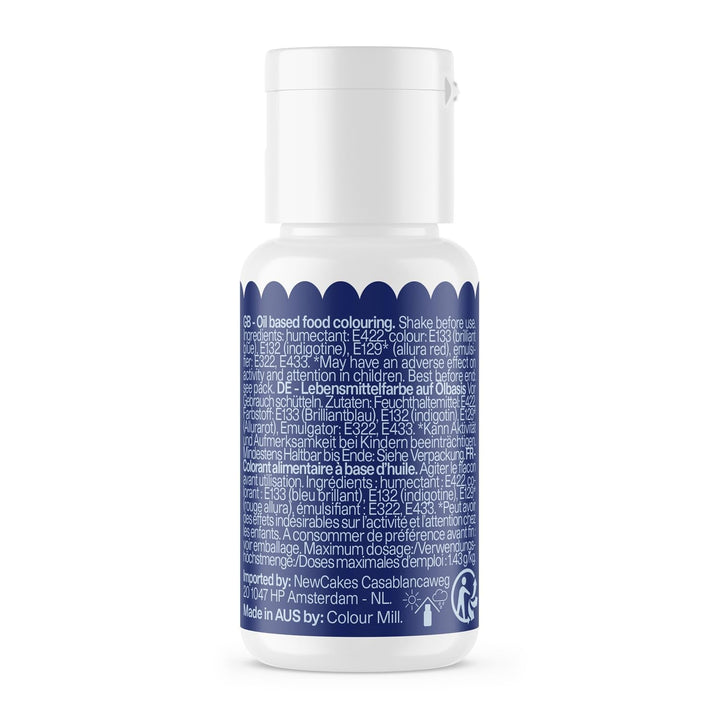 Colorant alimentar pe bază de ulei Colour Mill Blend, culoare bleumarin - Colorant alimentar pentru ciocolată, fondant, brioșe, prăjituri, copt, macaroane - Colorant alimentar pentru decorarea torturilor - 100 ml
