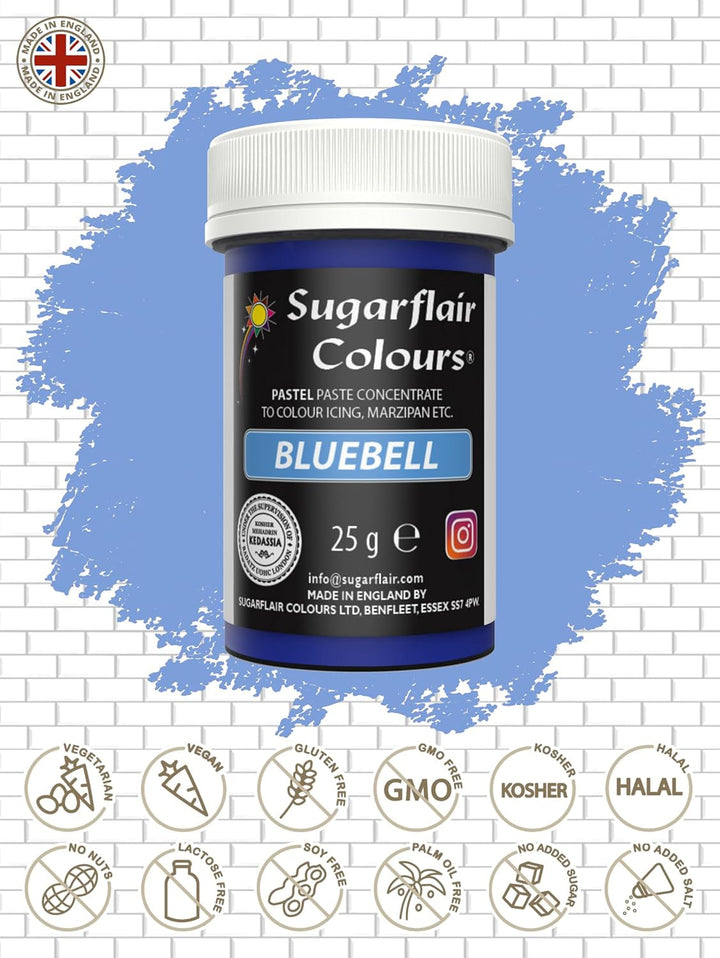 Colorant alimentar pastel Sugarflair pentru paste, albastru clopoțel, colorant alimentar pentru paste, fondant și marțipan, culori concentrate Spectral - 25 g