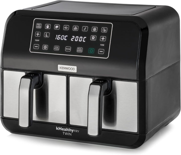 Kenwood Khealthy Twin Airfryer, 8L (2X4L), cameră dublă, 8 programe, funcție Dual Cook & Sync Finish, ecran tactil Electrocasnice Naty Shop Default Title