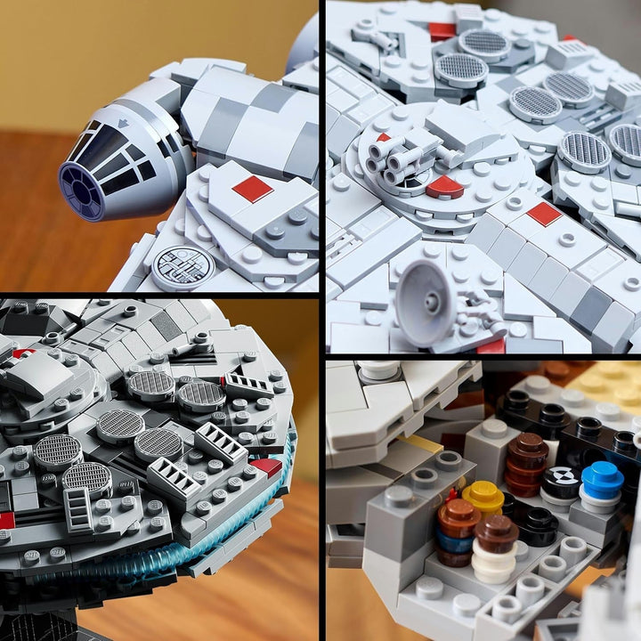 LEGO Star Wars Millennium Falcon, set aniversar 25 de ani pentru adulți, navă construibilă, piesă de colecție din "O nouă speranță", kit model navă spațială, cadouri pentru bărbați, femei 75375 Seturi de constructie Besuche den LEGO-Store