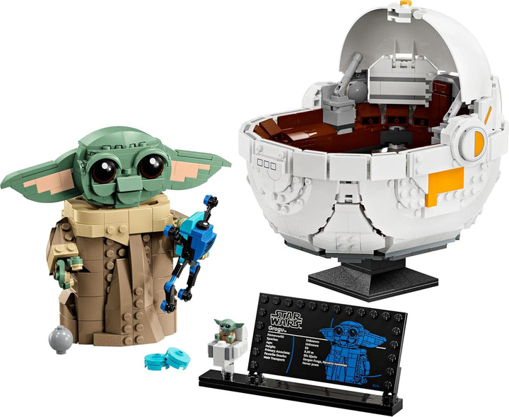 LEGO Star Wars 75403 Grogu în leagănul său repulsor din Mandalorian - Minifigurină de colecție - Model de construit, jucat și expus - Decorațiuni pentru casă - Cadou pentru băieți și fete cu vârsta de peste 10 ani Seturi de constructie Besuche den LEGO-Store