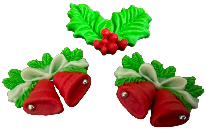 Set 3 decoratiuni comestibile din zahar, Craciun Decoratiuni din Pasta de Zahar Nati Shop