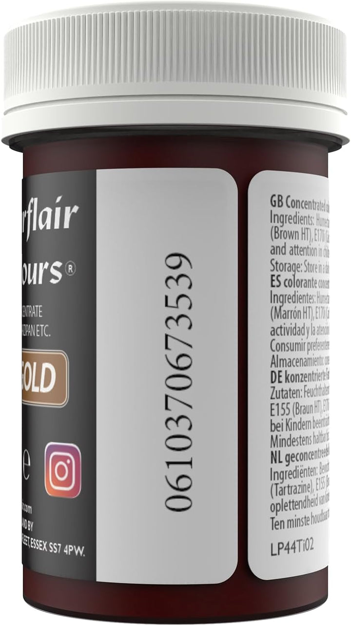 Colorant alimentar Sugarflair pentru paste, culoarea pastelului Honey Gold, colorant alimentar pentru paste, pentru fondant și marțipan, culori concentrate Spectral - 25 g