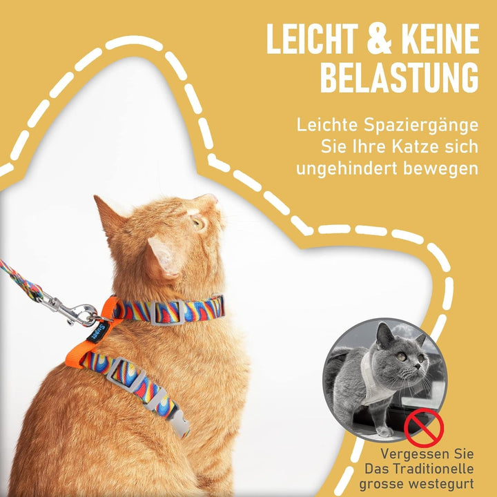 Supet Cat Harness And Leash, vestă pentru pisici rezistentă la izbucniri pentru pisici mici și mari, gulere reglabile pentru pisici, hamuri și lese pentru plimbare, ham ușor pentru pisoi