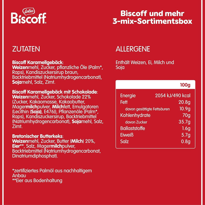Lotus Biscoff | Biscuite caramelizate, Biscuite cu ciocolată caramelizată și Gallette Bretone | 160 de biscuiți ambalați individual | Doar ingrediente naturale | 160 x 1 | 1,1 kg